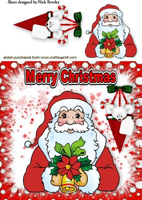 Santa with Little Mouse in a Stocking