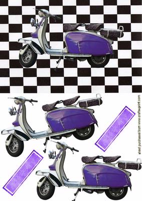 Retro Old School Scoooter on Effective Background