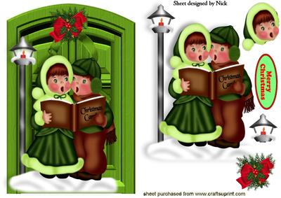 Carol Singers with Christmas Bow on Doors