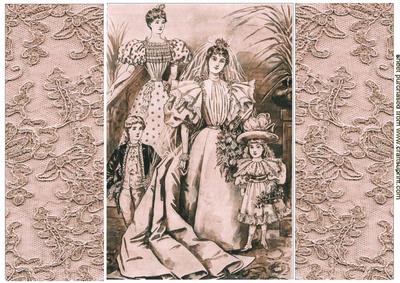 Elegant Vintage Wedding in Sepia with Lace Panels Gate Fold