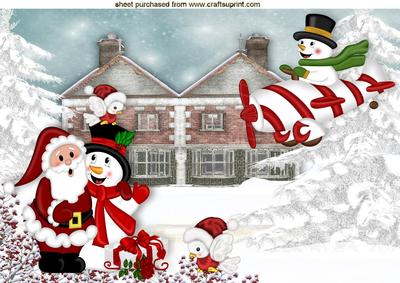 I Am Here Santa, Lovely Christmas Scene with Santa A4