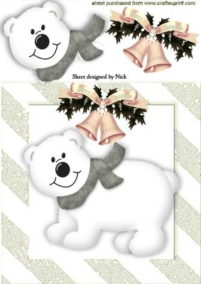 Little White Polar Bear in Silver Scarf