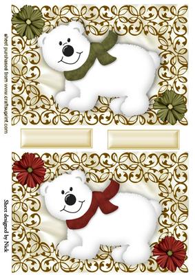 Cute Polar Bears with Scarfs on Toppers