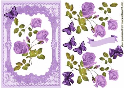 Elegant Purple Rose Lace Background