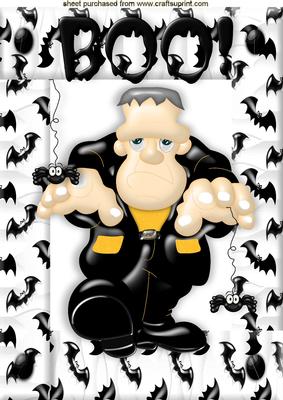 Frankenstein in Bat Frame, Boo! A4