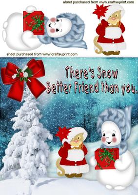 Christmas Mouse and Snowman Best Friends