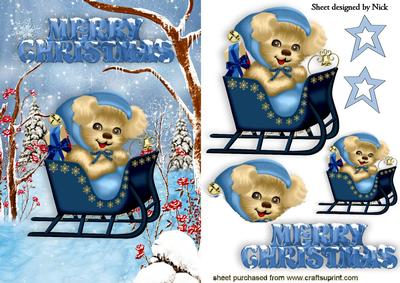 Cute Puppy in a Sleigh in the Snow