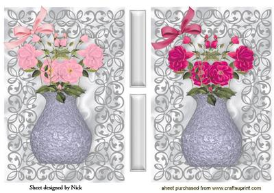 Pretty Flower Toppers in Vases and Silver Filigree Frames