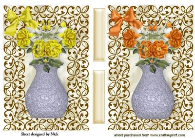 Pretty Flower Toppers in Gold Filigree Frames