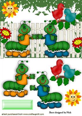 Cute Caterpillars Best of Friends in the Garden