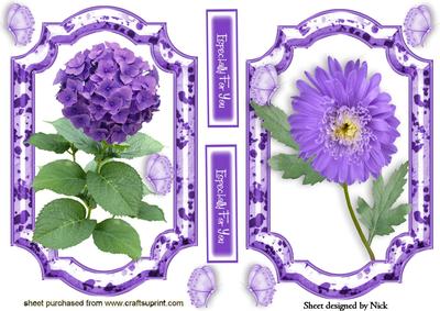 Lilac Flower Toppers with Butterflies