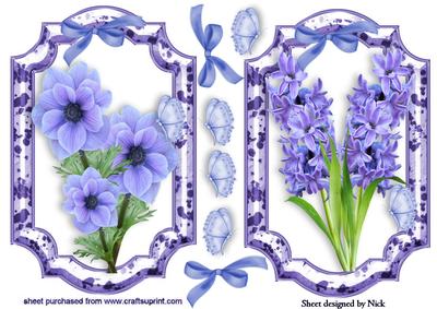 Pretty Blue Flower Toppers with Butterflies