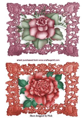 Rose Toppers in Beautiful Ornate Frames