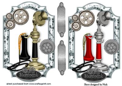Steampunk Vintage Phones Toppers