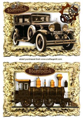 Steampunk Train and Vintage Car Toppers