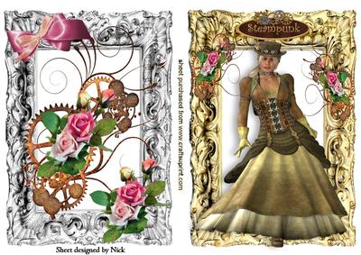 Steampunk Lady with Roses Toppers