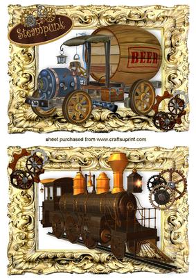 Steampunk Vehicles Train and Beer Truck Toppers