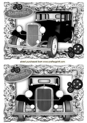 Black Vintage Car Toppers in Steampunk