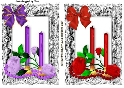 Roses with Candles and Pearls Toppers