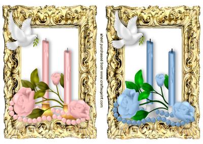 Roses, Candles, Pearl and Doves Toppers