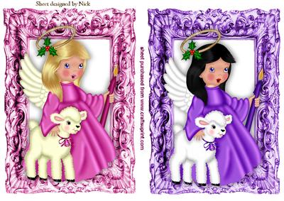 Angels with Little Lambs Toppers