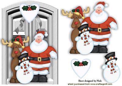Santa with Friends at the Front Door