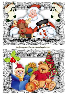 Santa with Friends, Teddies and Toys Toppers