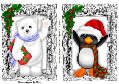 Cute White Polar Bear and Penguin Toppers