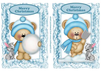 Cute Little Teddy Toppers with Little Squirrels and Snow
