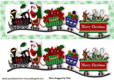 Santas on His Way on a Train Dl