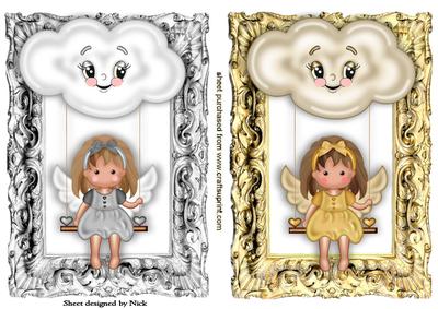 Little Angels Swinging on a Cloud Toppers