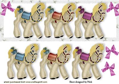 Velvet Little Ponies with Pink Bows Dl