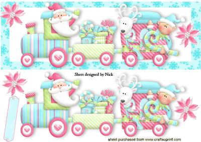 Santa Train with Little Elf and Cute Reindeer Dl