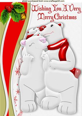 Cute Loved Up Polar Bears with Holly A4