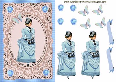 Elegant Lady on Lace Background