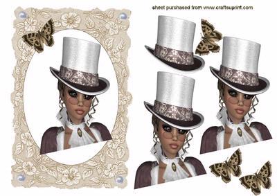 Elegant Ladies Head on Lace Background