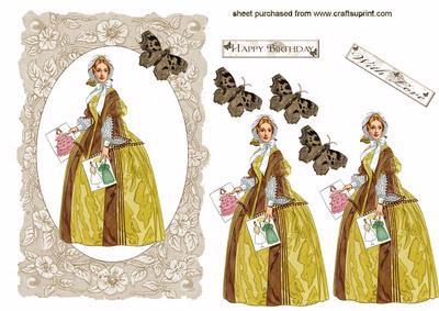 Elegant Victorian Lady on Lace Background