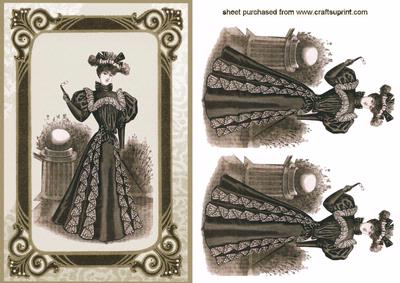 Victorian Lady in Sepia Quick Card