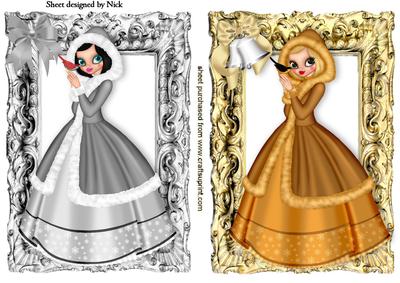 Pretty Ladies in Silver and Gold Frames Toppers