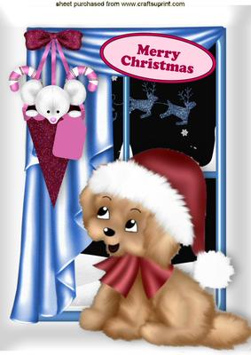Are You Waiting for Santa Too! Little Puppy and Mouse A4