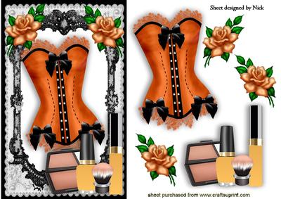 Beautiful Orange Basque with Makeup and Roses