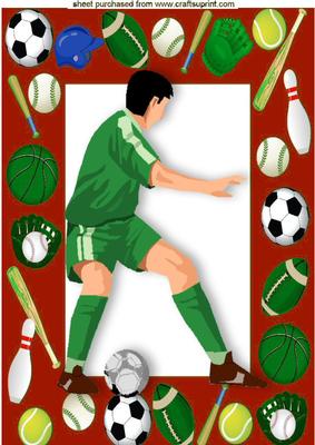 Footballer in Sports Frame A4