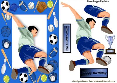 Footballer in Blue Sports Frame