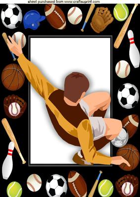Footballer in Sports Black Frame with Trophy A4