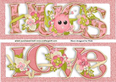 Hugs & Love Floral Toppers Dl (pink Frames