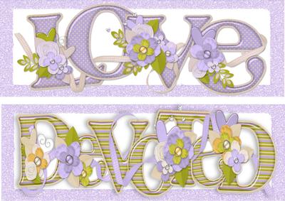 Love & Devoted in Lilac Frames Toppers Dl