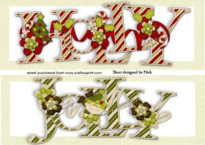 Holly & Jolly Christmas Word Toppers Dl