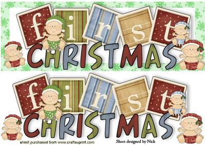 Baby Boys First Christmas Words Dl