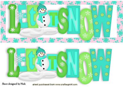 Let It Snow in Christmas Words in Turq Dl