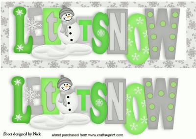Let It Snow in Silver Christmas Words Dl